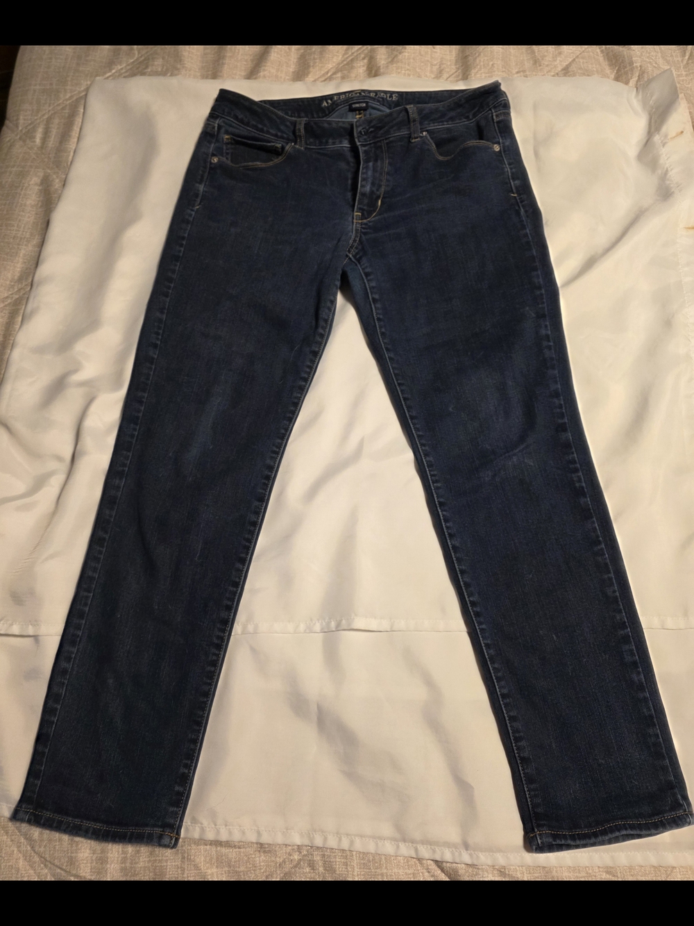 American Eagle Outfitters Dark Blue Straight Leg Jeans
